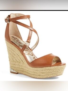 Sam Edelman Tan Espadrille Wedge Sandals